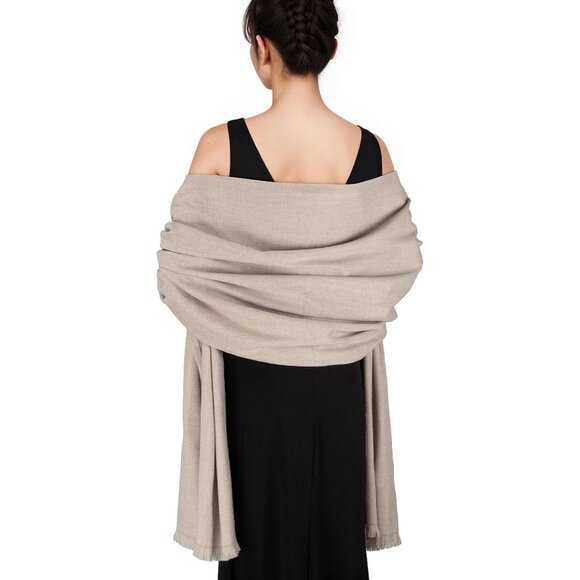 🆕 Women Cream Wedding Evening Dress Pashmina Shawl Winter Foulard Femme Wraps - Picture 1 of 7